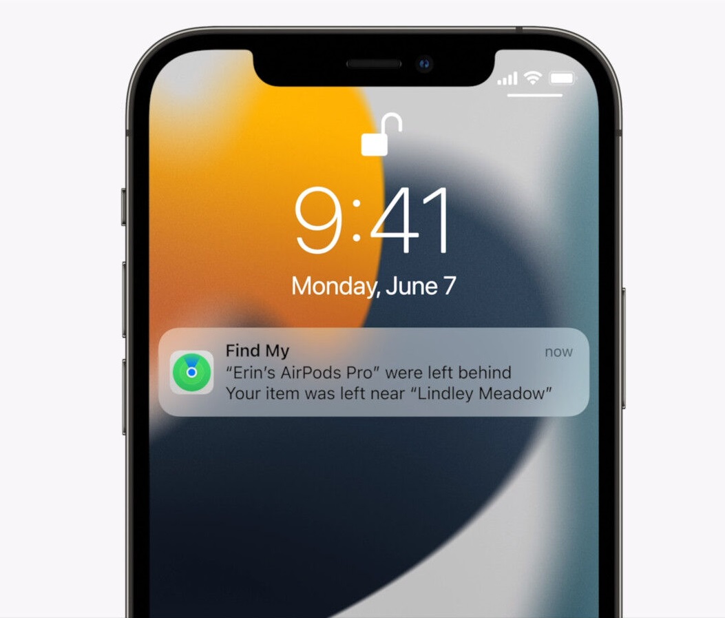 airpods در برنامه find my
